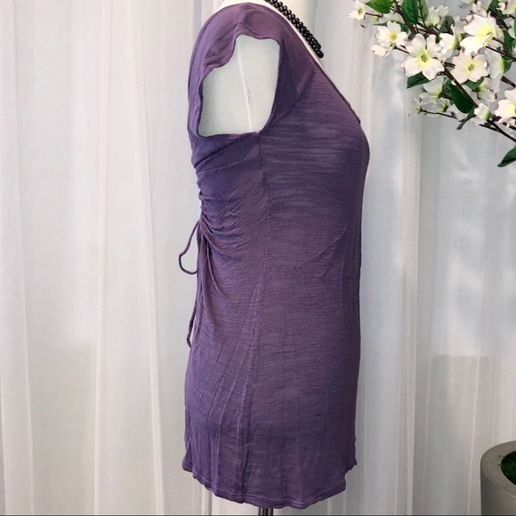 EUC Voxx New York Purple Open Back Burnout Tee, M - Picture 2 of 9